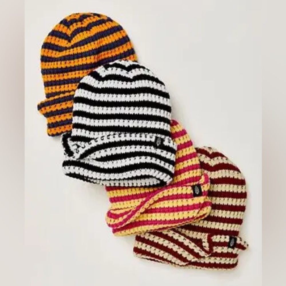 Free People Movement Stripe It Up Cool Down Beanie in Pink Lemonade. NWT - Picture 2 of 12